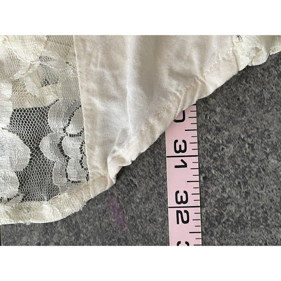 Y2K AMERICAN EAGLE Babydoll Dress Size 0 Ivory Lace Romantic Fairy Asymmetrical - Picture 9 of 10
